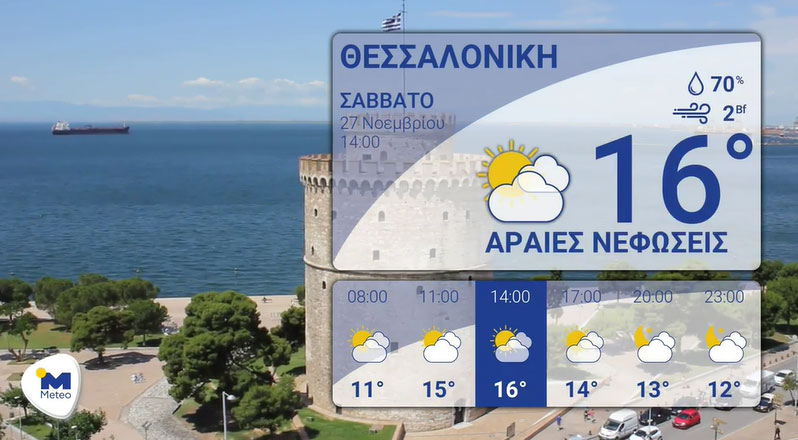 Ο καιρός σήμερα Σάββατο (27/11) στη Θεσσαλονίκη (video)