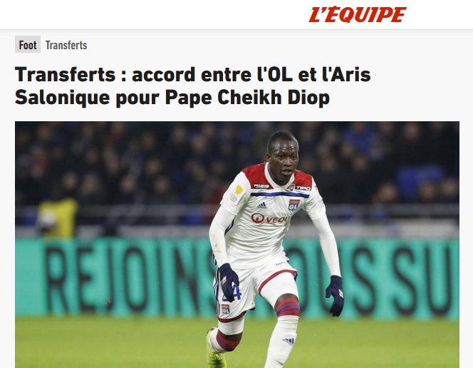 L’ Equipe: «Συμφωνία Άρη – Λυών για τον Ντιοπ, μένει να συμφωνήσει ο παίκτης»