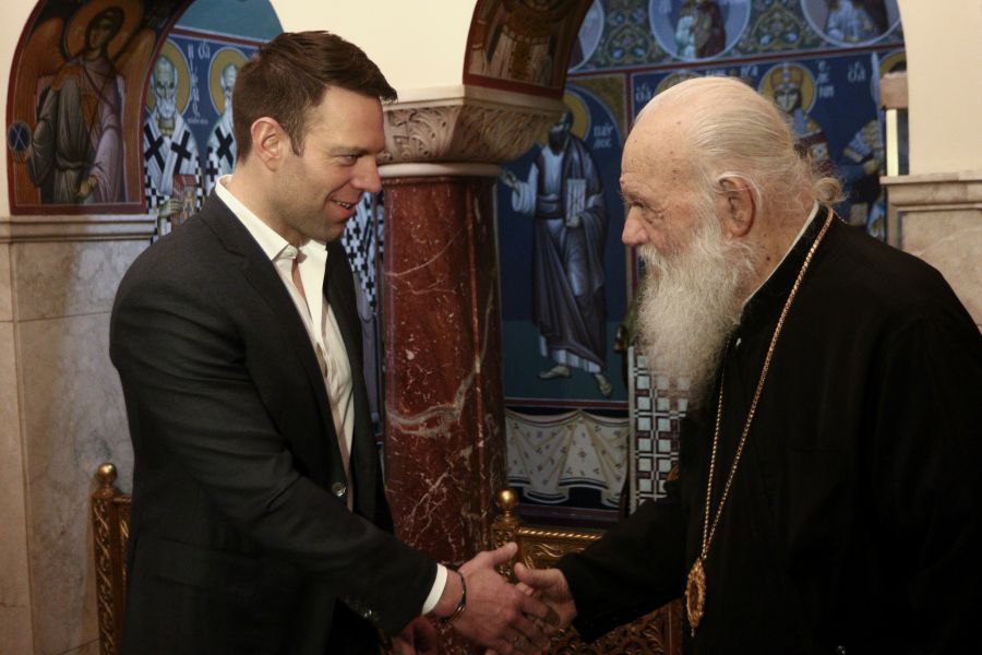 Ολοκληρώθηκε η συνάντηση του Στέφανου Κασσελάκη με τον Αρχιεπίσκοπο Ιερώνυμο